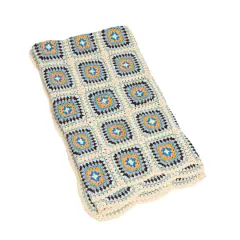 Hello Honey&reg; Multicolor Block Pattern Hand-Woven Reclaimed Cotton Crocheted Throw