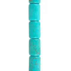 Turquoise Howlite Tube Beads, 12mm by Bead Landing&trade;