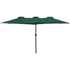 15ft. Outdoor Patio Market Umbrella with Hand Crank Green