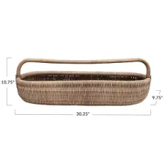 Hello Honey&reg; Natural Hand-Woven Rattan Basket with Handle