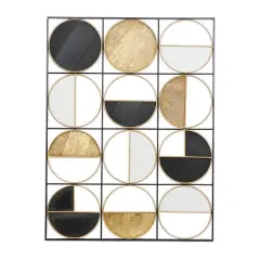 CosmoLiving by Cosmopolitan 40" Black, Silver & Gold Metal Contemporary Wall D&eacute;cor