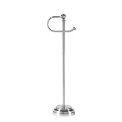 SunnyPoint 23.5" Brush Chrome Bathroom Free Standing Toilet Tissue Paper Roll Holder Stand