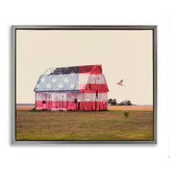 Stupell Industries Americana Farmhouse Barn Floater Framed Art Gray