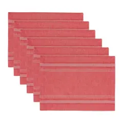 DII&reg; French Stripe Placemats, 6ct. Red