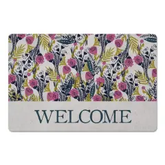 Welcome Florals 27" x 18" Floor Mat