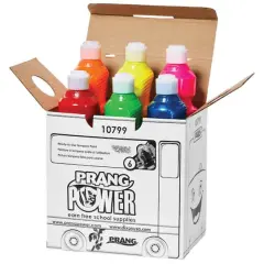Prang&reg; Washable 16oz. Ready-to-Use Paint Fluorescent Metallic & Glitter Paint, 6ct.