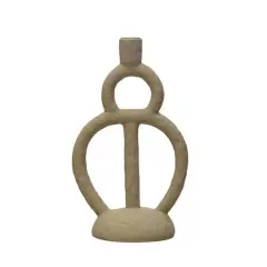 Hello Honey&reg; 12" Ivory Modern Sculptural Taper Candle Holder