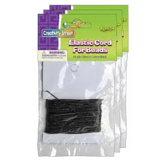 Creativity Street&reg; 1.2mm Black Elastic Cord, 3ct.