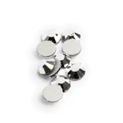 John Bead Crystal Lane SS20 Metallic Glass Round Flatback Rhinestones, 144ct. Metallic Silver