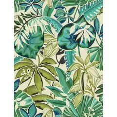 Caroline et Bettina Turquoise Feuilles Peel & Stick Wallpaper