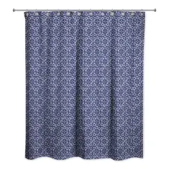 Navy Medallion Pattern 71" x 74" Shower Curtain