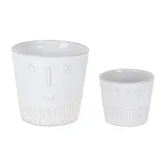 Glazed Decorative Porcelain Face Pot Set
