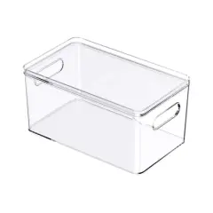 Small Clear Stacking Plastic Bin with Lid by Simply Tidy&reg;