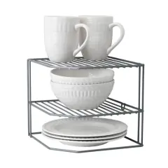 Kitchen Details Gray Corner Shelf Organizer