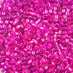 John Bead 11/0 Miyuki Delica Glass Seed Beads, 5g Silver Lined Fuchsia