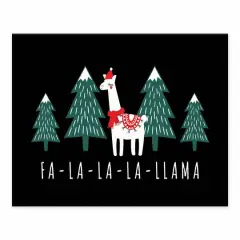 Caroling Llama 10x8 Tabletop Canvas