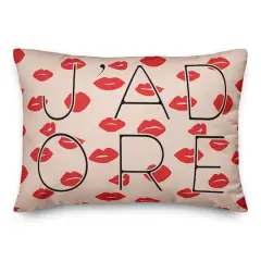J'Adore Lips Rectangle Throw Pillow