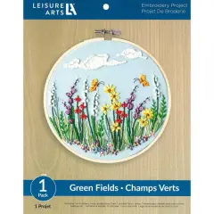Leisure Arts&reg; 8" Green Fields Embroidery Kit