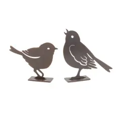 Brown Metal Bird Figurine Set