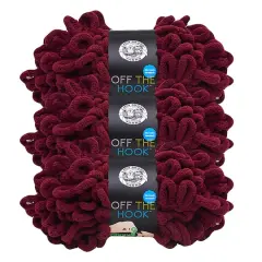 3 Pack Lion Brand&reg; Off The Hook&trade; Solid Yarn Cherry Bomb