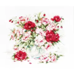 Luca-S Peonies Counted Cross Stitch Kit