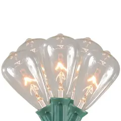 10ct. Clear Edison Glass Patio String Lights with Green Wire