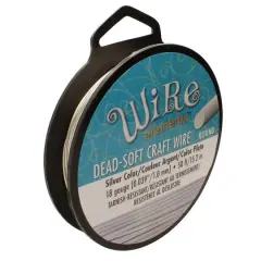 The Beadsmith&reg; Wire Elements&trade; 18 Gauge Tarnish Resistant Soft Temper Wire, 50ft. Silver