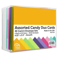PA Paper&trade; Accents Smooth Candy Duo Card & Envelope Set, 4.25" x 5.5"