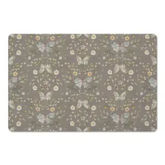 Butterfly Pattern Floor Mat Gray