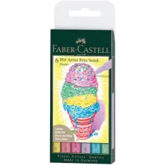 Faber-Castell&reg; PITT&reg; 6 Color Artist Brush Pen Set Pastel