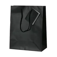 JAM Paper Medium Gift Bags with Rope Handles, 3ct. Black Matte