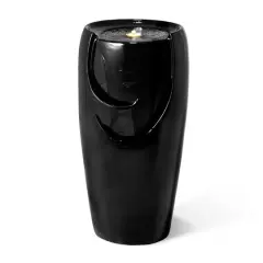 Glitzhome&reg; 29" Ceramic Pot Fountain Black