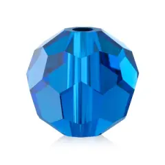 John Bead Preciosa 4mm Czech Crystal Glass Faceted Round Beads, 40ct. Capri Blue