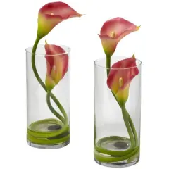 Double Calla Lily with Cylinder (Set of 2)