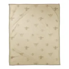 Delicate Bee Pattern Coral Fleece Blanket Yellow