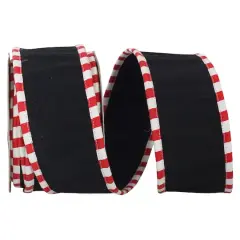 Reliant 2.5" x 10yd. Dupioni Deluxe Folded Candy Cane Ticking Wired Ribbon