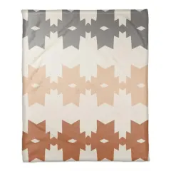 Southwest Style Rows 50" x 60" Coral Fleece Blanket