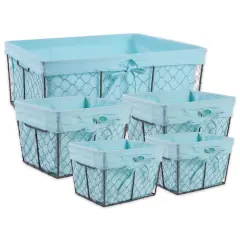 DII&reg; Chicken Wire Basket with Liner Set Aqua