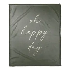50" x 60" Oh Happy Laundry Day Coral Fleece Throw Blanket