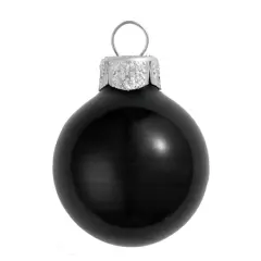 Whitehurst 40ct. 1.5" Shiny Glass Christmas Ornaments Black