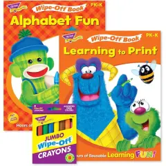 Trend Enterprises&reg; ABCs & Printing Reusable Books & Crayons Set