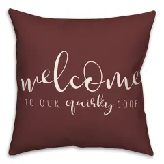 18" x 18" Quirky Coop Versatile Throw Pillow Maroon