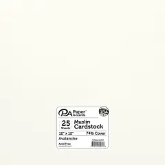 PA Paper&trade; Accents 12" x 12" 74lb. Cardstock, 25 Sheets Avalanche