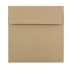 JAM Paper 5.5" x 5.5" Square Premium Invitation Envelopes, 25ct. Brown Kraft Paper Bag