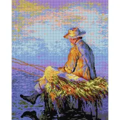 Orchidea Gobelin canvas for halfstitch without yarn after Leon Wycz&Ccedil;kowski - Fisherman