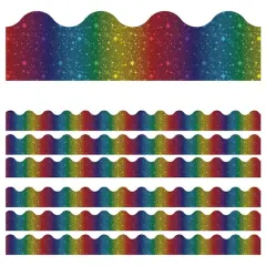 Carson Dellosa Education&reg; Sparkle & Shine Rainbow Foil Scalloped Border Set, 234ft.