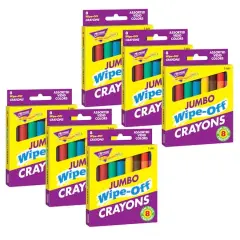 6 Packs: 8 ct. (48) Trend Jumbo Wipe-Off&reg; Crayons