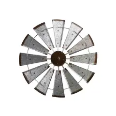 Glitzhome&reg; 28.5" Galvanized Metal Wind Spinner Wall D&eacute;cor