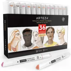 Arteza&reg; EverBlend&trade; 36 Color Portrait Tones Dual Tip Art Marker Set