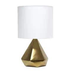 Simple Designs 19.8" Solid Pyramid Table Lamp Gold